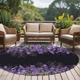 thumbnail image 4 of Round Rug 7Ft Washable Non-Slip, Purple Lavender Circle Area Rugs for Living Room Bedroom, Spring Watercolor Wildflowers Plant Black Indoor Floor Mats Carpet Runner for Home Decor Aesthetic, 4 of 8