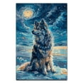 thumbnail image 3 of Hudo Dog Christmas Canvas Wall Art, Keeshond Dog Wall Art Prints Dogs Hanging Wall Pictures Decoration for Holiday Living Room Bedroom Bathroom, 3 of 5