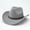 Grey, variant on CUIYUAN Western Cowboy Hats for Women Classic Felt Wide Brim Fedora Hat with Belt Retro Unisex Rolled up Beach Cattleman Cowgirls Hats