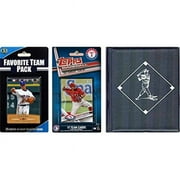 C & I Collectables  MLB Texas Rangers Licensed 2017 Topps Team Set & Favorite Player Trading Cards Plus Storage Album