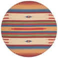 thumbnail image 4 of SAFAVIEH Montauk Jaslyn Southwestern Cotton Area Rug, Red/Blue, 6' x 6' Round, 4 of 10