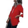 thumbnail image 3 of Women's Ladies Plain Open Front Lapel Blazer Long Sleeve Work Office Cardigan Jacket 26s, 3 of 4