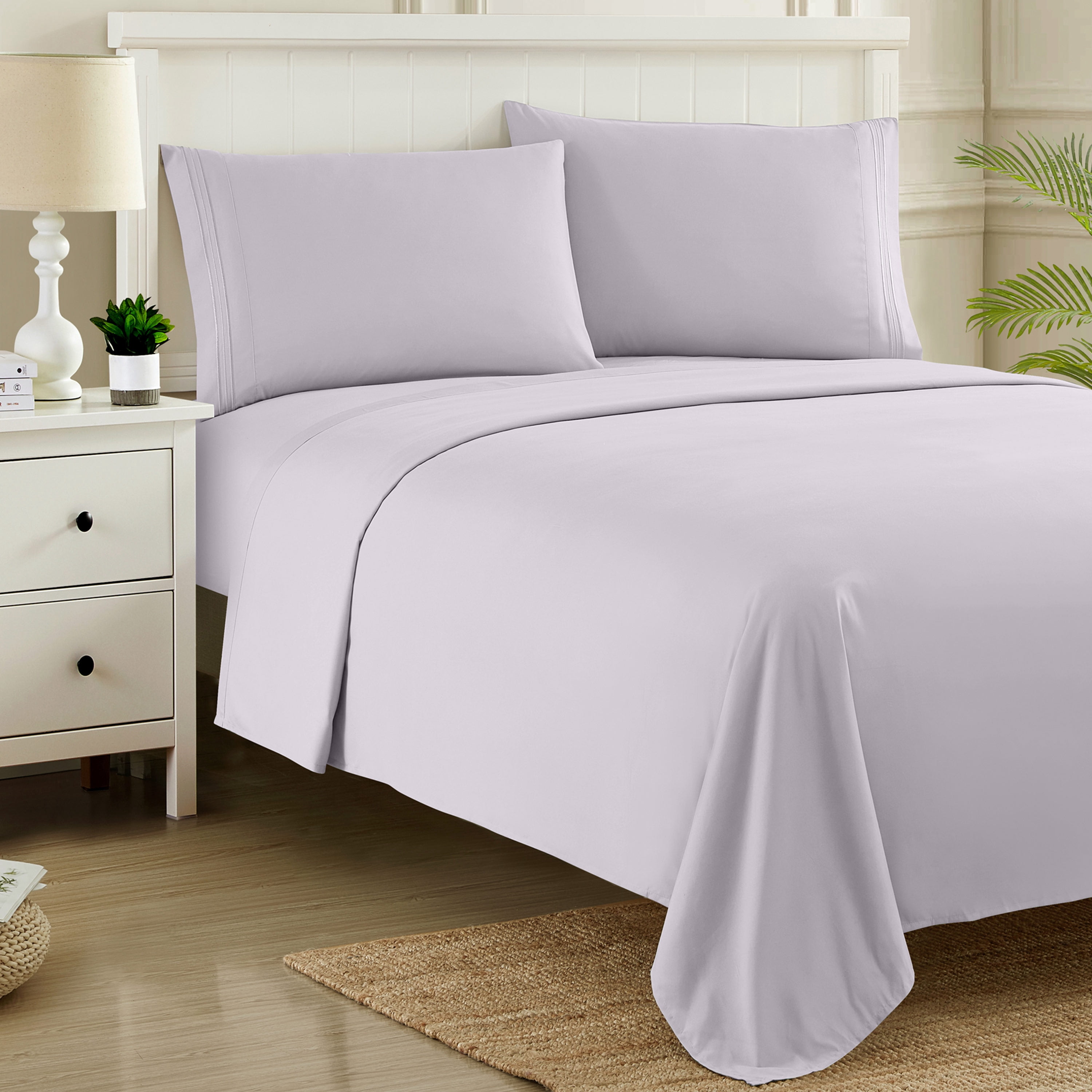 Sweet Home Collection 1800 Series Bed Sheets - Extra Soft Microfiber Deep Pocket Sheet Set - Lilac, Queen