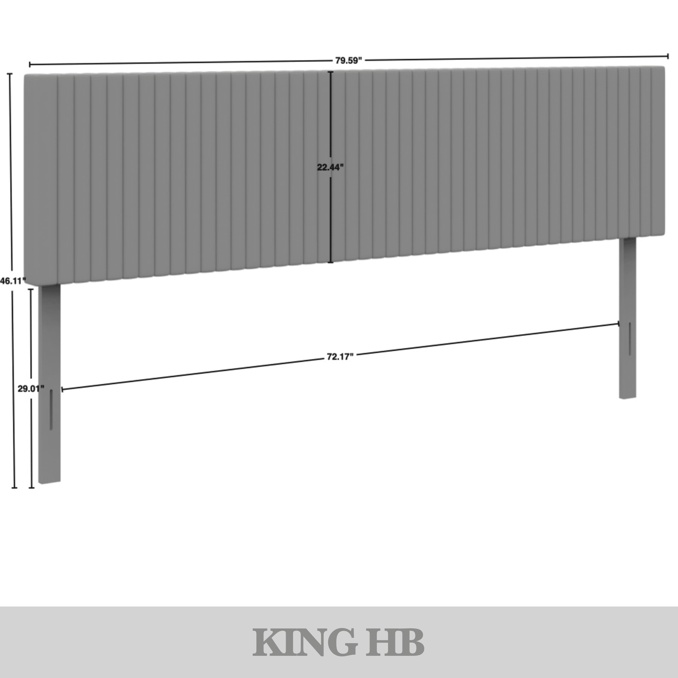 Castle Place Cozy Corduroy Velvet Upholstered King Headboard, Light Blue
