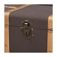 thumbnail image 4 of HomeStock Asian Fusion Modern and Contemporary Transitional Dark Brown Fabric Upholstered and Oak Brown Finished 2-Piece Storage Trunk Set, 4 of 7