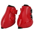 thumbnail image 3 of Botas de protección para patas de caballo con obstáculos rojos, mallas para caballos, botas para tendón trasero de neopreno elástico de carcasa dura de PU, 3 of 8