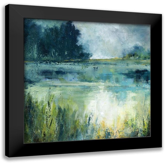 Robinson, Carol 12x12 Black Modern Framed Museum Art Print Titled - Reflections Edge