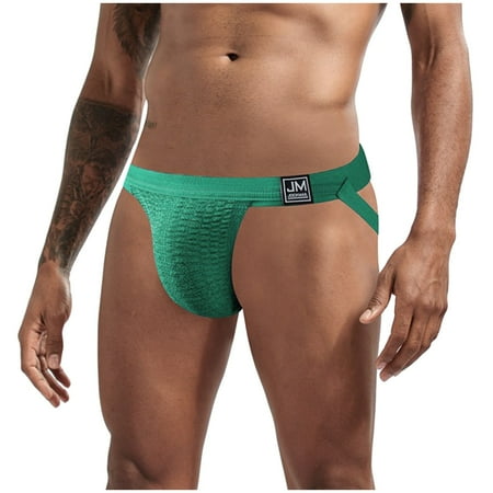 

EchfiProm 2023 Vintage Fabric Men s Sexy Underwear Slassic Sports Fitness Rainbow Color Double Thong Tops Casual