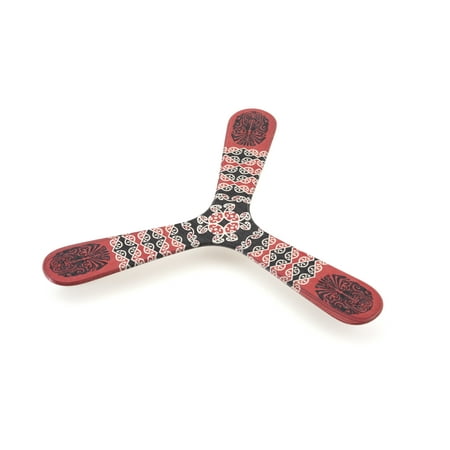 - Wallaby Boomerang Three Wing Birch, Hand Crafted, Digitally Printed and Signed, Right Handed (Maori)