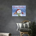 thumbnail image 4 of Christmas Snowman Wall Art Cute Snowman Red Bird Canvas Painting Prints Winter Snow Scenery Pictures Wall Decor Christmas Gifts Modern Artwork Home Decor for Bathroom Bedroom Living Room 16"x12", 4 of 6