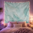 thumbnail image 2 of Marble Veins in Teal Aqua Water, Calming Elegant Abstract for Home Decor Lovers, Luxury Stone Wall Art Housewarming Gift Tapestry Wall Hanging for Bedroom, Living Room, 2 of 7