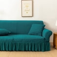 thumbnail image 5 of Homore 1 Piece Sofa Slipcover with Pleated Ruffled Skirt Washable High Stretch Durable Furniture Protector,2 Seater,Teal, 5 of 11