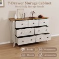 thumbnail image 6 of Costway 1 PCS 47" Farmhouse Chest of Drawers with 7 Folding Fabric Drawers Anti-tipping Kit Gray, 6 of 10