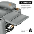 thumbnail image 4 of Manual Recliner Chair with Massage and Heating, 360 Degree Swivel PU Leather Lounge Chair with Cup Holders and Side Pocket, Modern Single Sofa for Living Room Bedroom, 4 of 5