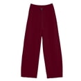thumbnail image 4 of LUOGENLI Pantalon Décontracté Femme Jambe Droite Pantalon de Survêtement Version Étroite en Coton Pantalon Décontracté Femme Jambe Grand Coupe Décontractée Extensible Rouge G, 4 of 6