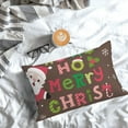 thumbnail image 5 of Zufioo Ho Ho Ho Merry Christmas Print Double-Sided Throw Pillow Cover, Pillow Protector Home Decor - With Hidden Zipper, Suitable for Bedroom, Living Room, Car Interior-20"x30", 5 of 6