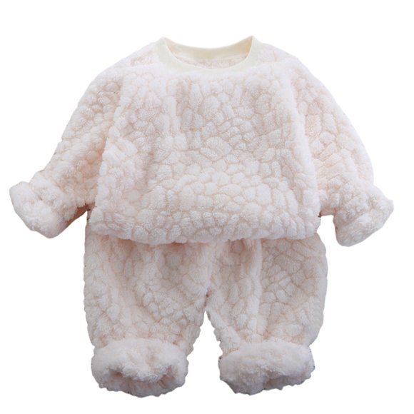 Gubotare Toddler Pjs Toddler Pajamas Soft, Breathable Long-Sleeve Pajama Set for Kids, Sleepwear (Beige,4-6 Years)