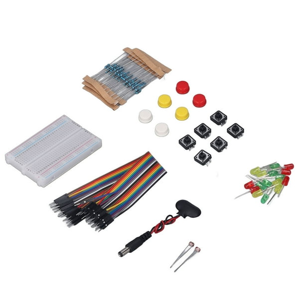 Kit De Inicio De Componentes Electrónicos, Placa De Pruebas De 400 Orificios Cable Macho A Macho Kit De Componentes Electrónicos Conector De Batería Para Experimentos