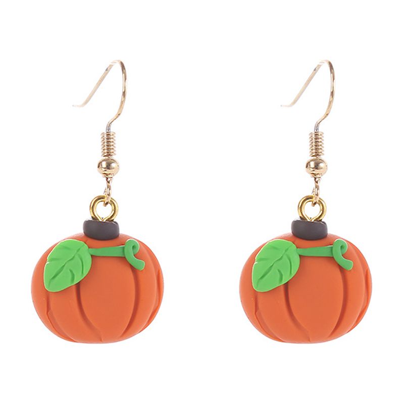 Thanksgiving Fall Pumpkin Earrings - 5 Pairs Polymer Clay Dangle Earrings With Autumn Themes