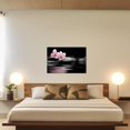 thumbnail image 3 of ZHONGYUTONG Zen Bathroom Wall Art Pebble Stones Pink Floral on Water Canvas Prints Spiritual Picture Artwork for Office Yoga Spa Meditation Room Framed (28.00" x 42.00"), 3 of 6