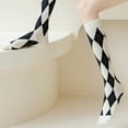 thumbnail image 4 of ZUARFY 1 Pair Chic Women Plaid Knee Socks Girl Fashion Cute Party Knee-high Stockings JK Japanese Student Ladies Korean Style, 4 of 19