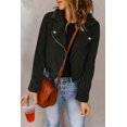 thumbnail image 4 of ABPHQTO Chaqueta de pana con cremallera y cinturón con hebilla para mujer, 4 of 5