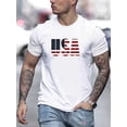 thumbnail image 1 of Camisetas con estampado estadounidense de moda para hombre, camiseta informal de manga corta y cuello redondo, cómoda y transpirable para verano, camisetas de ocio., 1 of 6