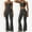 Dark Gray, variant on Women's Flared Halter Neck Jumpsuit Convert to High Waist Flared Yoga Pants- Large, Dark Gray