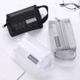 thumbnail image 3 of Multipurpose Durable Breathable Portable Lightweight Stationery Case Cosmetic Bag Key Bags Mini Zipper Coin Purse Square Mesh Storage Pouch WHITE, 3 of 8