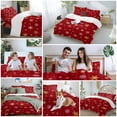 thumbnail image 5 of Christmas Gold Duvet Cover Set King Size, and White Snowflake Red 4 Piece Soft Microfiber Bedding Set Holiday Bedding with Zipper Closure, 1 Comforter Cover, 1 Flat Sheet, 2 Pillowcases, 5 of 9