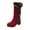 Red, variant on Mostsola Snow Boots for Women Fuzzy Buckle Warm Mid Calf Boots Lug Sole Heel Winter Boots