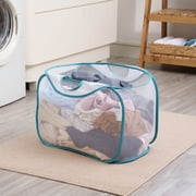 Mainstays White Mesh Pop-Up Laundry Basket with Heavy Duty Handles, 21 x 13 x 15.5 inches