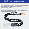 thumbnail image 3 of 6ft Safety Harness Lanyard Double Leg Internal Shock Absorbing Safety Fall Protection Lanyard with Rope Harness Safety Lanyard Dual Rebar & Snap Hook Roofer Fall Pro, 3 of 6