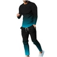 thumbnail image 3 of UVEASISHA Men's Sweatsuit Set,Mens Gradient Print Track Suits 2 Piece Long Sleeve Tracksuit Outfit Crewneck Pullover & Sweatpant Sets Fashion Jogging Outfits Sales Today, 3 of 8