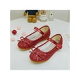 thumbnail image 5 of Wazshop Children Mary Jane Glitter Flats Round Toe Dress Shoes Comfort Low Top Princess Shoe Kids Ballet Flat Shiny Sparkling Red 12C, 5 of 5