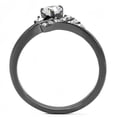 thumbnail image 3 of Womens Light Black Ring Anillo Para Mujer Stainless Steel Ring with AAA Grade CZ in Clear Zariah, 3 of 4