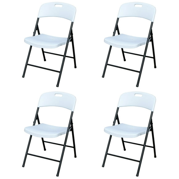 Lifetime Peakform Plastic Folding Chair, Indoor Outdoor Seating, 4 Pack, White