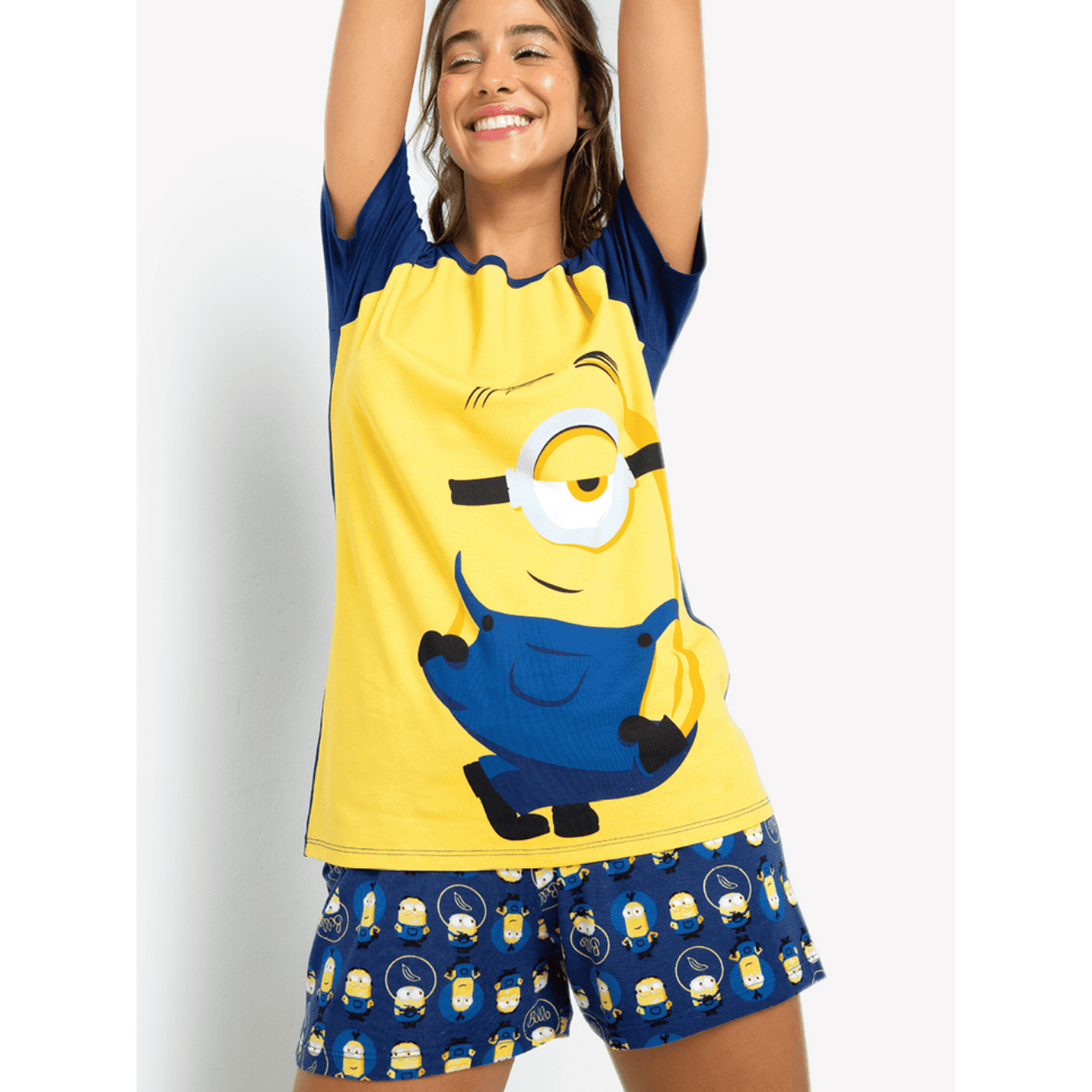 Minion Pajama 2-piece Set Short Sleeve Women XS-XL