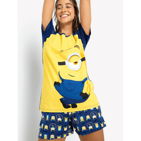 Minion Pajama 2 piece Set Short Sleeve Women XS XL
