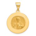 thumbnail image 4 of FJC Finejewelers 14 kt Yellow Gold Hollow Round Spanish Escapulario Reversible Medal 25 x 18 mm, 4 of 6