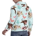 thumbnail image 6 of Fotbe Men's Hoodie with Cute Pug Dogs Pattern - Kangaroo Pocket Pullover Hooded Sweatshirt, Perfect for Daily Wear, Travel, and Home-Small, 6 of 7