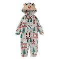 thumbnail image 2 of CUZIBR Christmas Family Pajamas Thickened Downy Long Sleeve Hooded Full Zipper Up Overall Sleepwear Outfits Lovely Snowflake Snowman Print One Piece Jumpsuits Loungewear For Baby,Grey,3-6 Months, 2 of 8