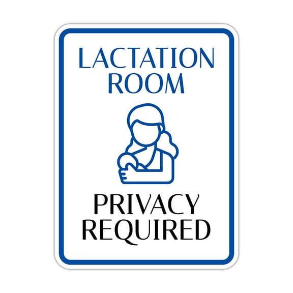 Portrait Round Plus Lactation Room – Privacy Required Wall or Door Sign | Patient-Specific Rooms - Large