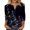 Dark Blue, variant on Womens Christmas 3/4 Sleeve Tops with Buttons V Neck Graphic Tshirts Printed Holiday Outfits Cute Tee Shirts (XL, Black A)