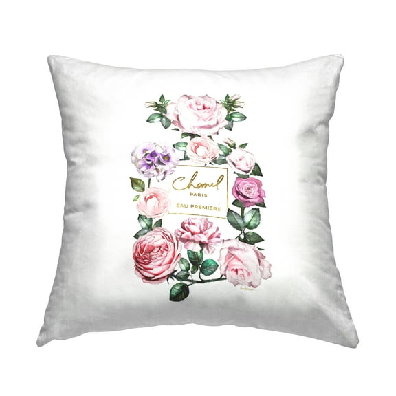 Stupell Industries Spring Garden Rose Florals Glam Perfume Bottle Pink,18 x 7 x 18 Decorative Pillows