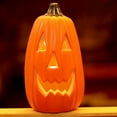 thumbnail image 7 of Dserhfy Halloween Pumpkin Lantern Battery Operated Plastic Pumpkin Statue Light Up Pumpkin Lamp Halloween Home Table Decor, 7 of 7