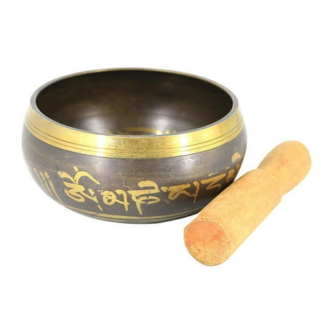 

Buddha Sound Bowl Chanting Bowl Yoga Meditation Bowl Sound Therapy Bowl with a Small Mallet Home Decorations Supplies Size 8CM