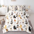 thumbnail image 3 of jejeloiu Pet Dogs Lover Bedding Comforter Set 7pcs,Golden Retriever Queen Bedding Sets,White Brown Queen Sheet Sets For Girls Boys,Breathable Bedroom Decor Reversible, 3 of 8