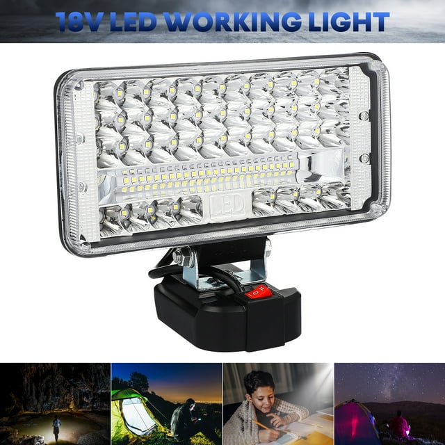 Shisuyan Lampe de Travail LED Lampe d'Urgence Extérieure Camp 18V Lampe de Poche à Main
