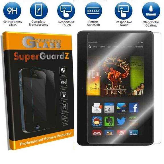 [2-Pack] For Amazon Kindle Fire HDX 7" (3rd Gen, 2013 Release) - SuperGuardZ Tempered Glass Screen Protector, 9H, Anti-Scratch, Anti-Bubble, Anti-Fingerprint